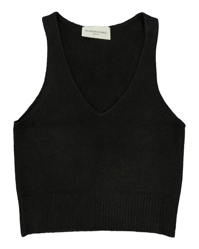 Brandon Maxwell Reese Tanktop mit V-Ausschnitt - Schwarz Schwarz