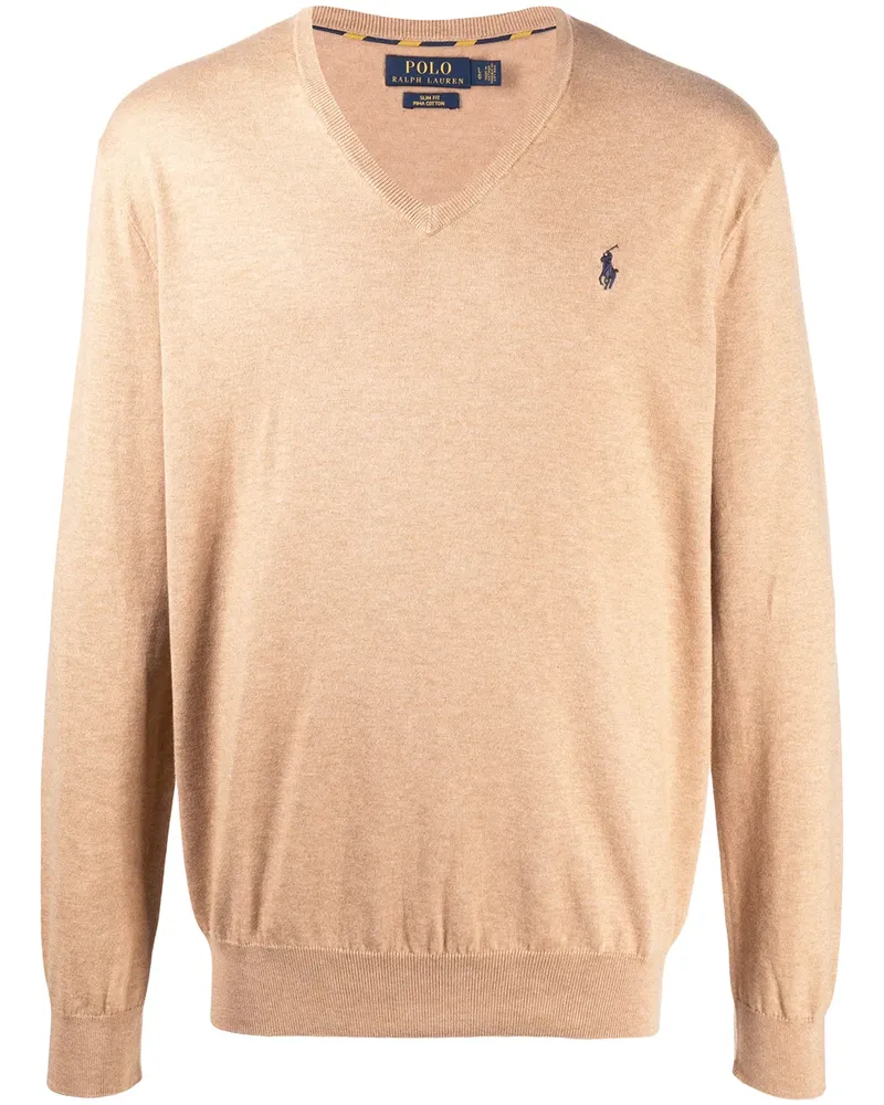 Ralph Lauren Fein gestrickter Pullover - Braun Braun