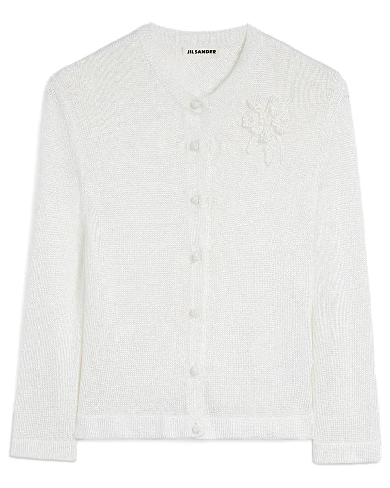 Jil Sander Bestickter Cardigan - Weiß Weiß
