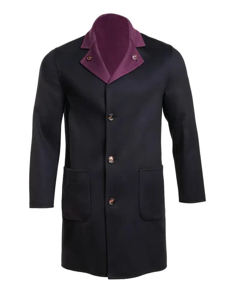 Kiton reversible cashmere overcoat - Blau Blau