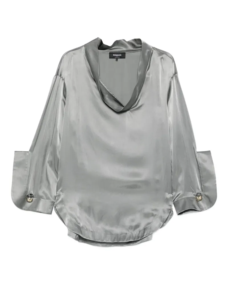 Rochas Bluse mit Bündchen - Grau Grau