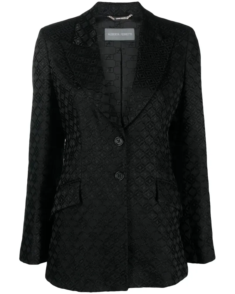 Alberta Ferretti Sakko aus Monogramm-Jacquard - Schwarz Schwarz