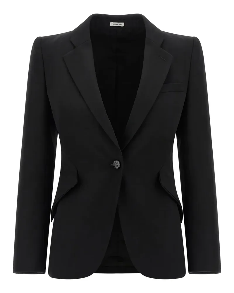 Alexander McQueen Einreihiger Blazer mit Schulterpolstern - Schwarz Schwarz