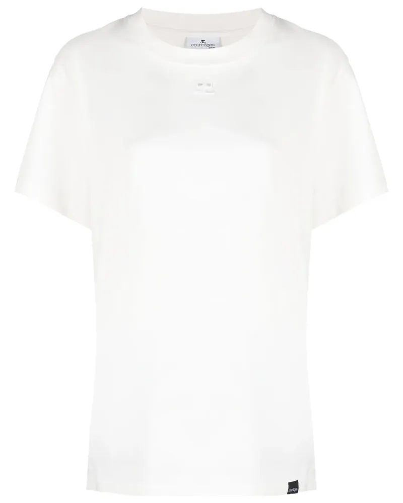 Courrèges T-Shirt mit Logo-Patch - Weiß Weiß