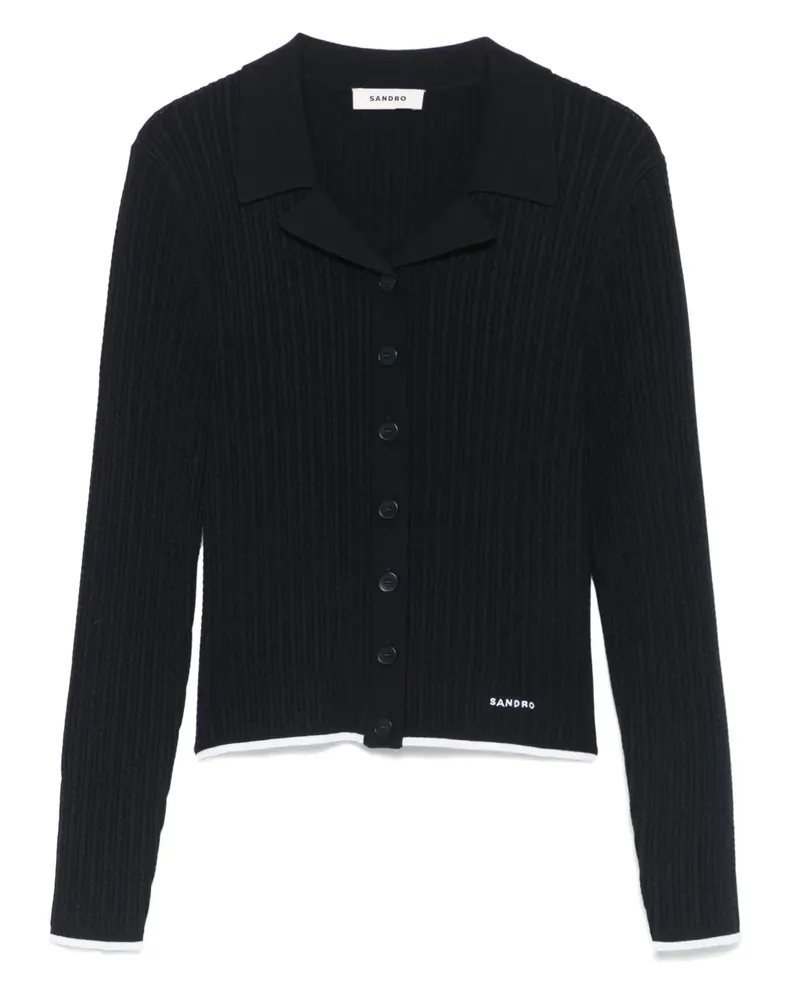 Sandro Cardigan mit Zopfmuster - Blau Blau