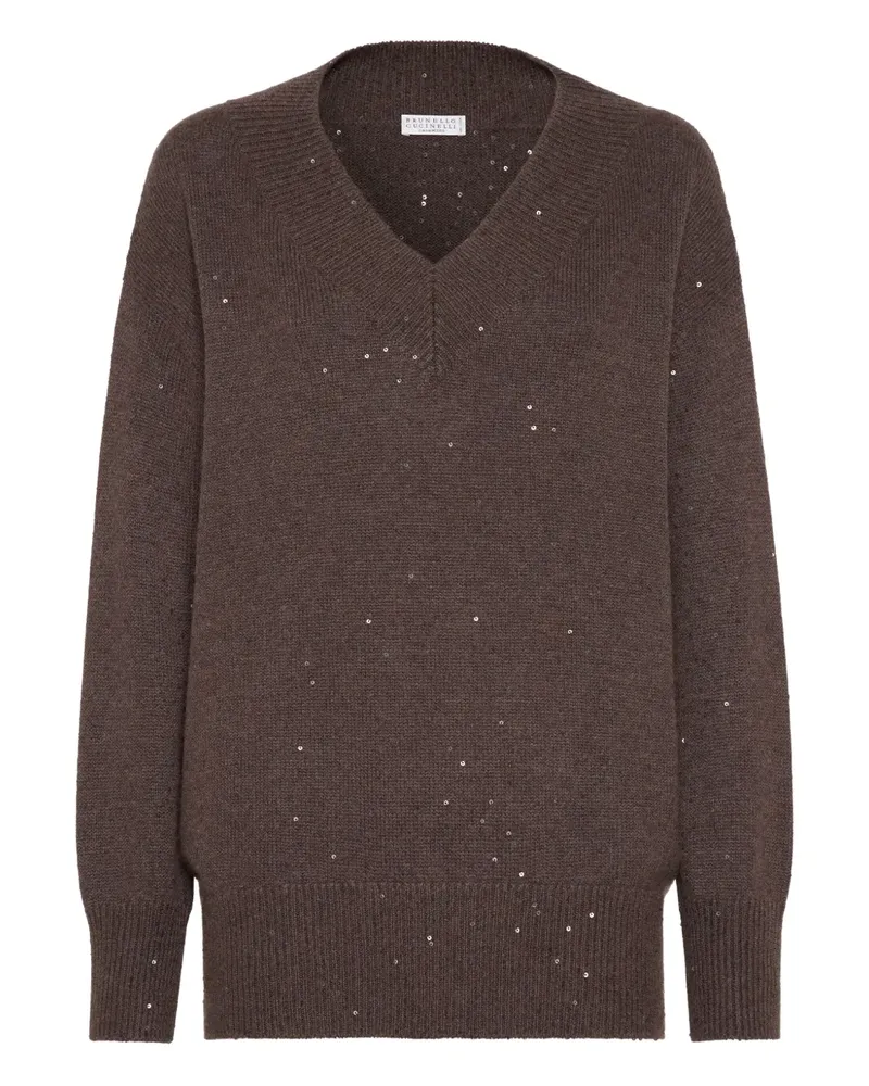 Brunello Cucinelli Pullover mit Pailletten - Braun Braun
