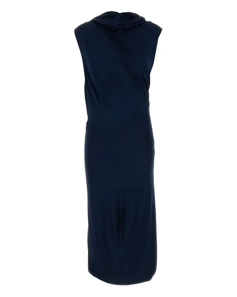 Magda Butrym Drapiertes Midikleid mit Kapuze - Blau Blau