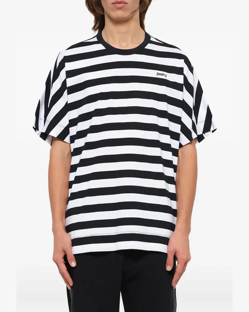 JUUN.J Gestreiftes T-Shirt - Schwarz Schwarz