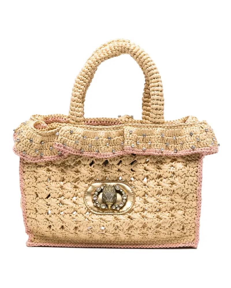 Kurt Geiger Chelsea embellished ruffled tote bag - Nude Nude