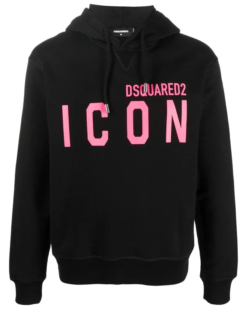 Dsquared2 Hoodie mit "Icon"-Print - Schwarz Schwarz