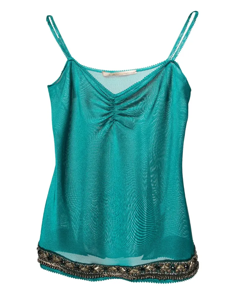 Roberto Cavalli Verziertes Strick-Tanktop - Blau Blau