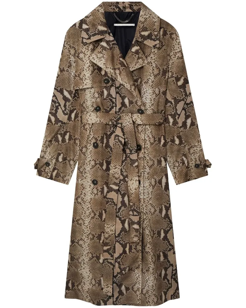 Stella McCartney Trenchcoat mit Pythonleder-Print - Nude Nude