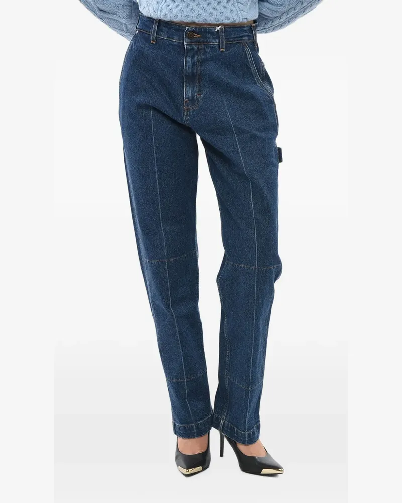 Stella McCartney logo-patch panelled jeans - Blau Blau