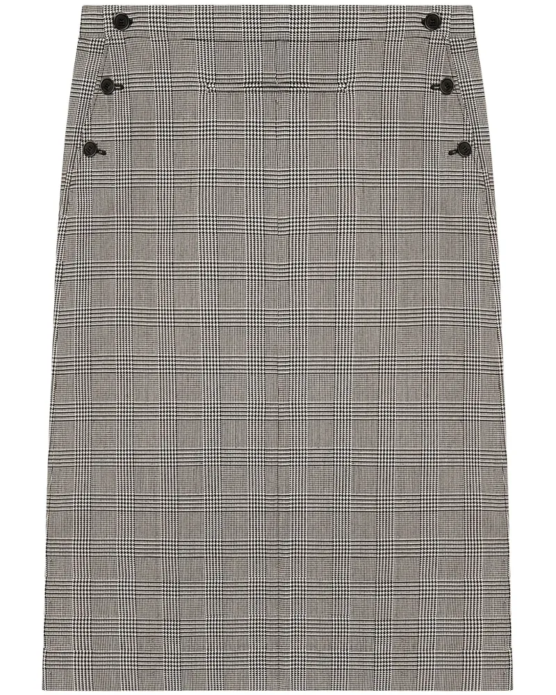 Courrèges Rock mit Prince-of-Wales-Karo - Schwarz Schwarz