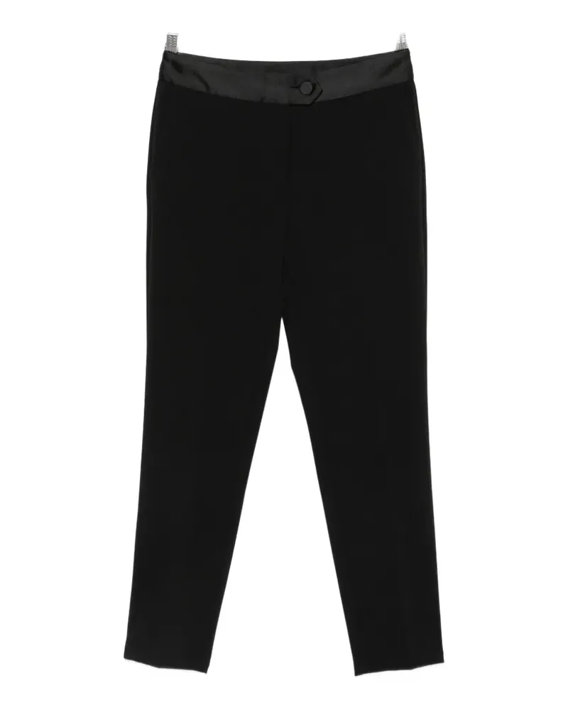 IMPERIAL satin-trim slim-fit trousers - Schwarz Schwarz