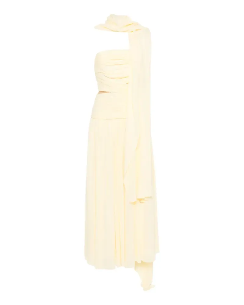 Self-Portrait Schulterfreies Maxikleid - Gelb Gelb