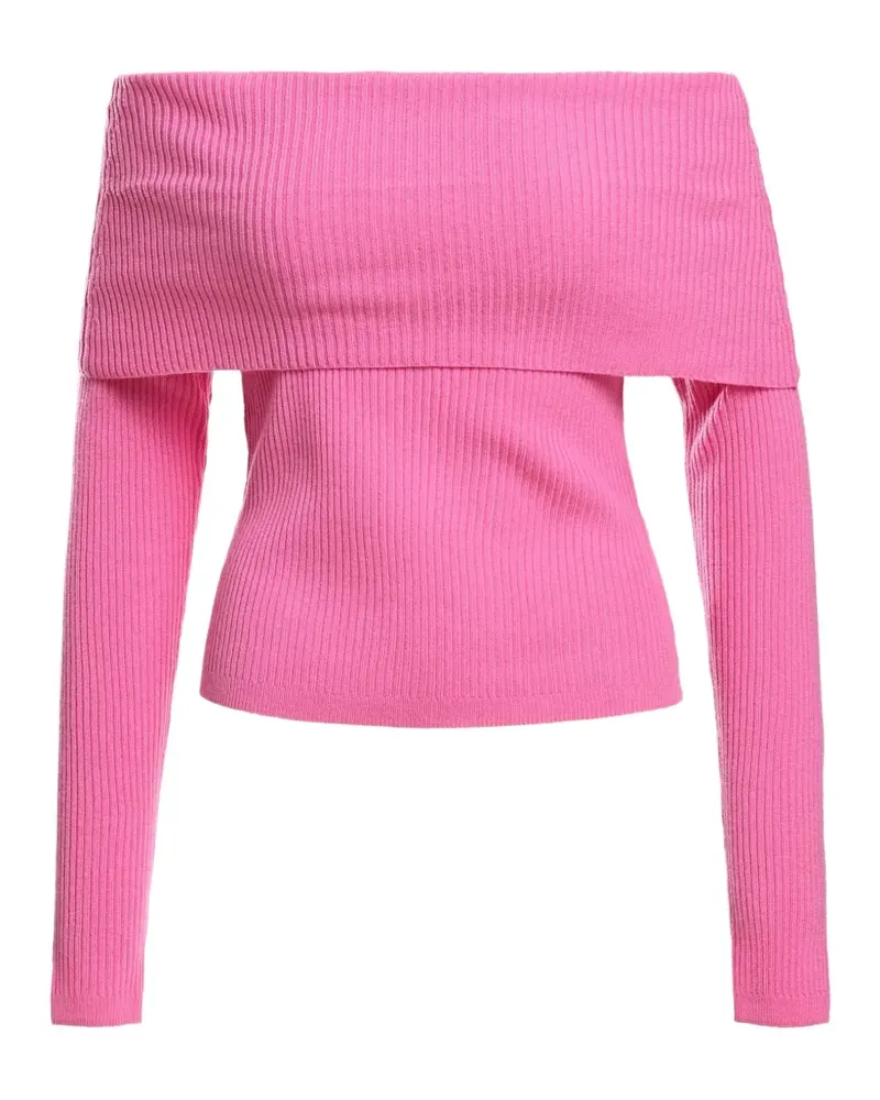 Essentiel Schulterfreier Killy Pullover mit gerippter Struktur - Rosa Rosa
