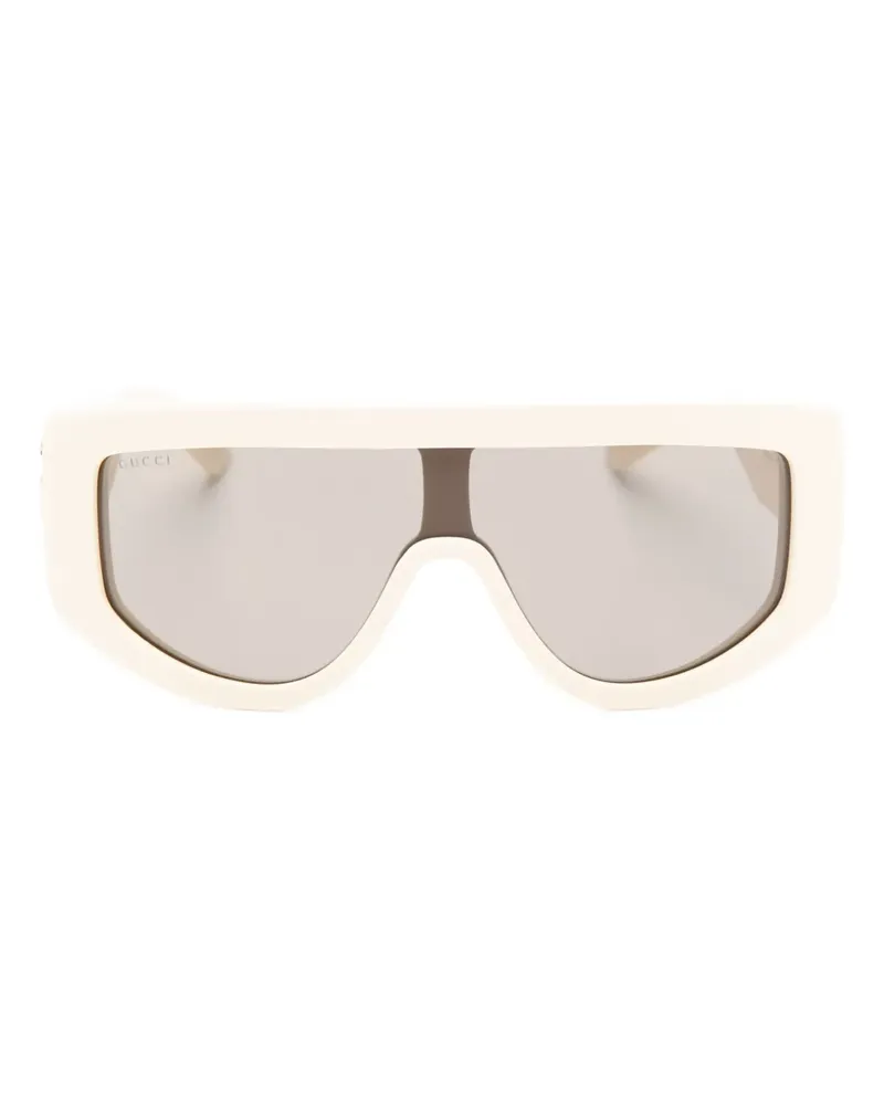 Gucci oversized-frame lgo sunglasses - Nude Nude