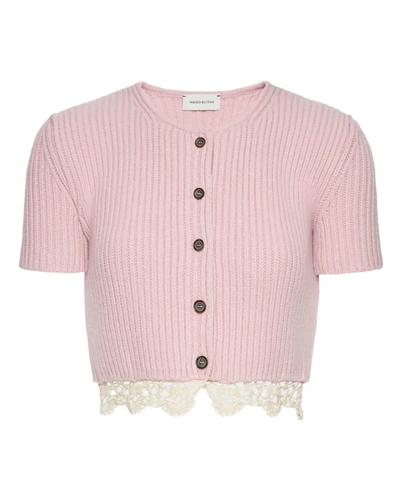Magda Butrym lace-trim button cardigan - Rosa Rosa