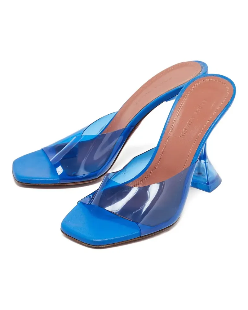 Amina Muaddi Transparente Sandalen mit eckiger Kappe - Blau Blau