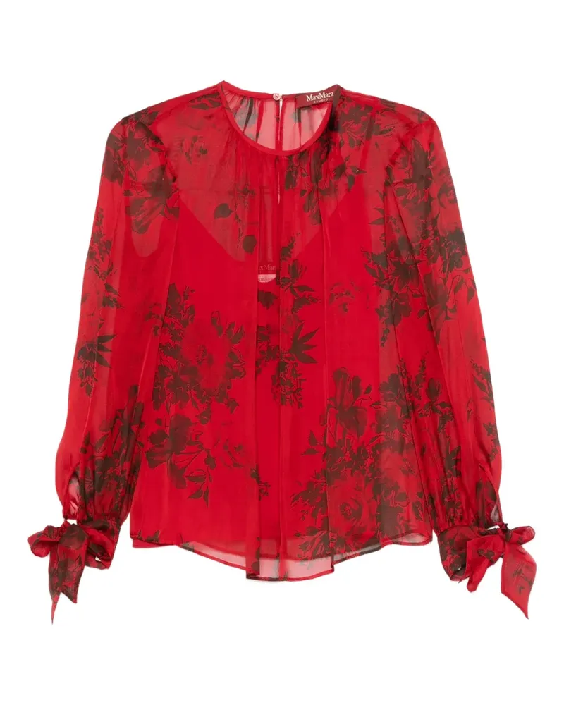 Max Mara Bluse mit Blumen-Print - Rot Rot