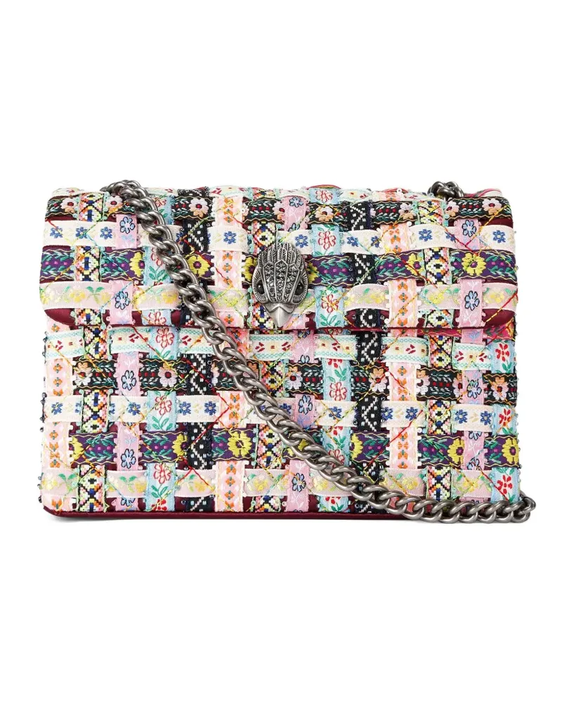 Kurt Geiger Mittelgroße Kensington Schultertasche im Patchwork-Look - Schwarz Schwarz