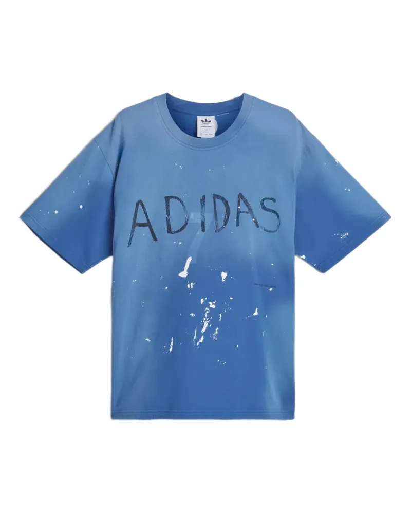 adidas x Song for the Mute 007 paint-splatter logo-print T-shirt - Blau Blau