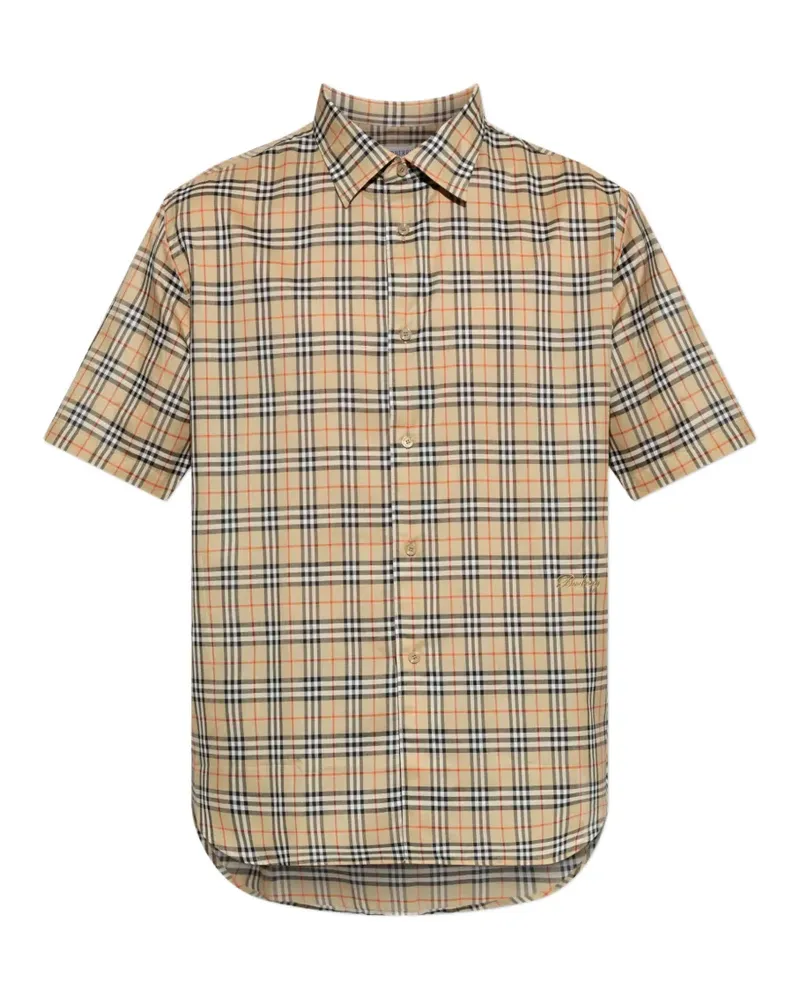 Burberry check short-sleeve shirt - Nude Nude