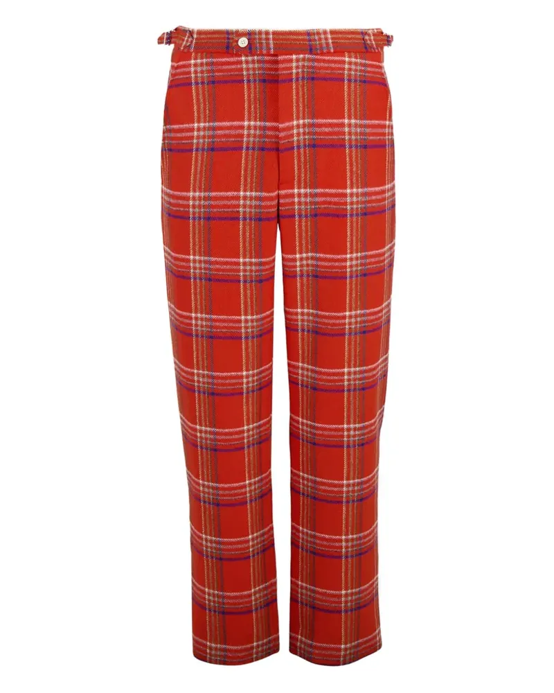 BODE plaid-pattern gable trousers - Rot Rot