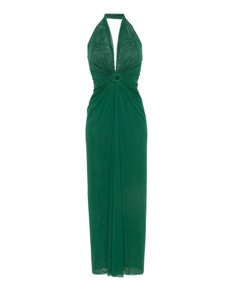 FISICO-Cristina Ferrari ruched halterneck maxi dress - Grün Grün