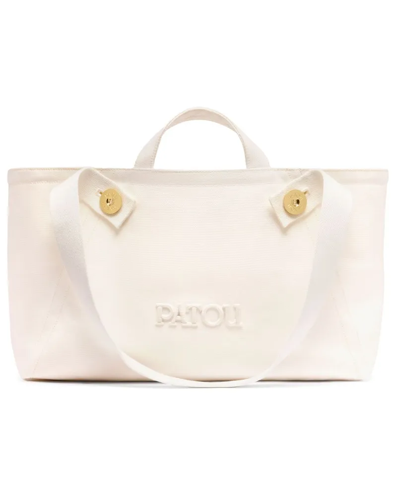 Patou Große Tote Bag aus Canvas mit Trapezform - Weiß Weiß