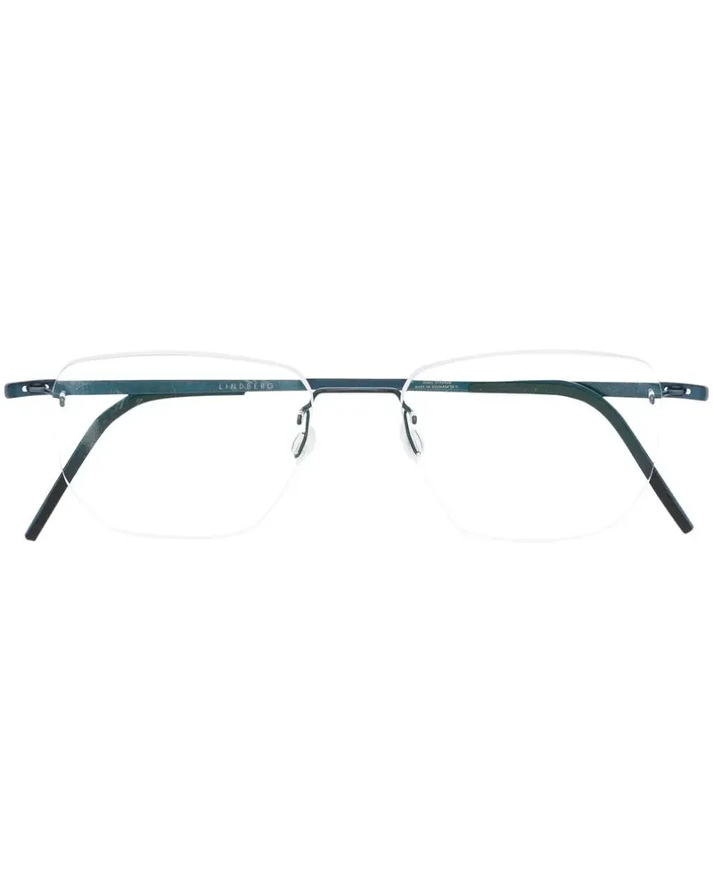 Lindberg Eckige Brille ohne Rahmen - Blau Blau