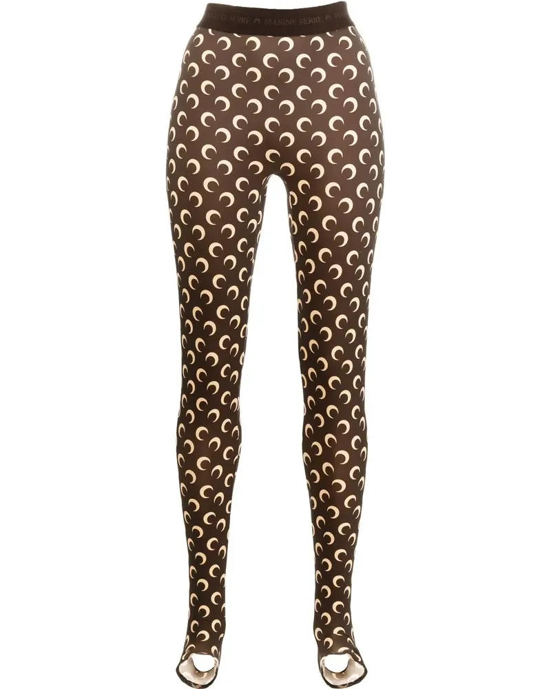 Marine Serre Leggings mit Print - Braun Braun
