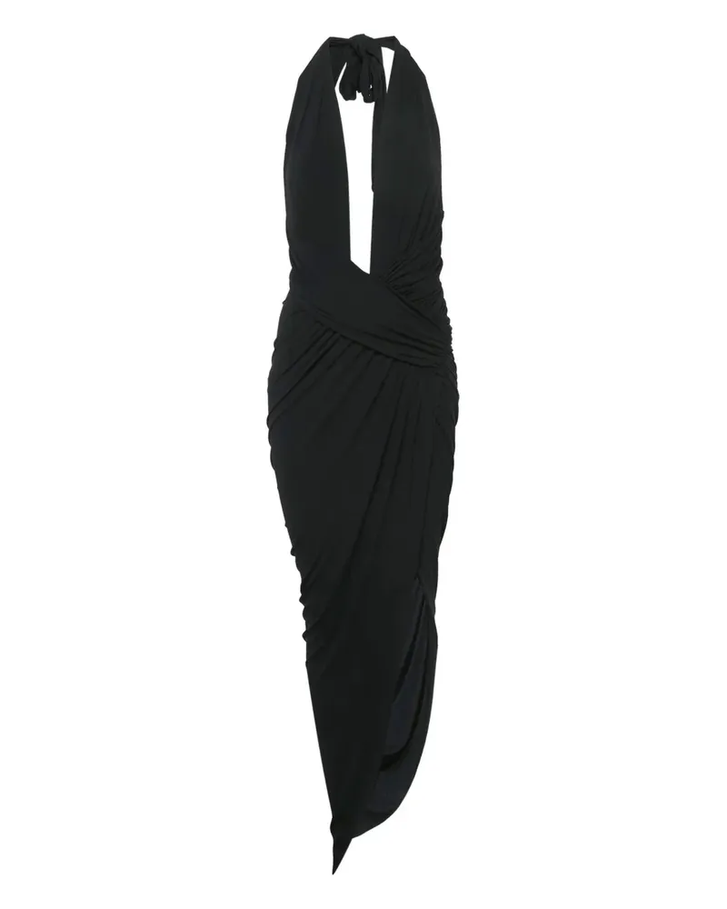 Alexandre Vauthier Pre-owned asymmetrisches Neckholder-Kleid mit Drapierung - Schwarz Schwarz