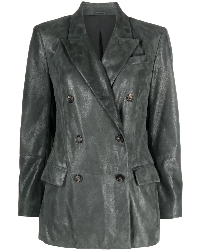 Brunello Cucinelli Doppelreihige Jacke - Grün Grün