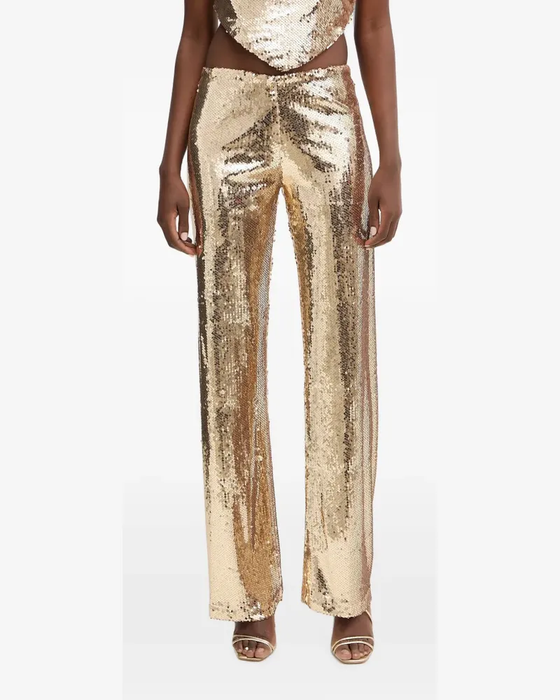 HAVEONE sequin-embellished trousers - Gold Gold