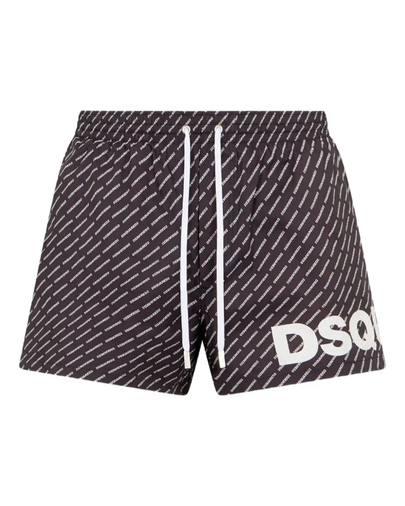 Dsquared2 Mittellange Badeshorts - Schwarz Schwarz