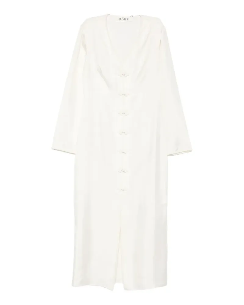 Róhe button V-neck midi dress - Nude Nude