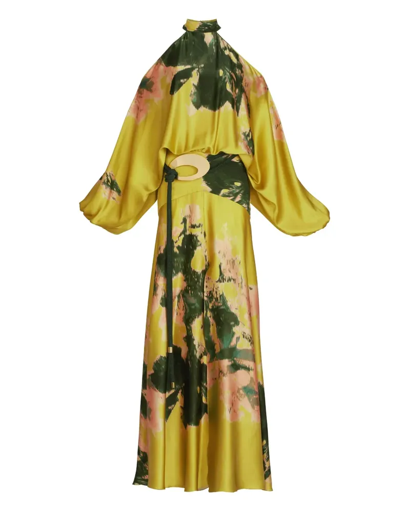 Silvia Tcherassi Maxikleid mit Blumen-Print - Gold Gold