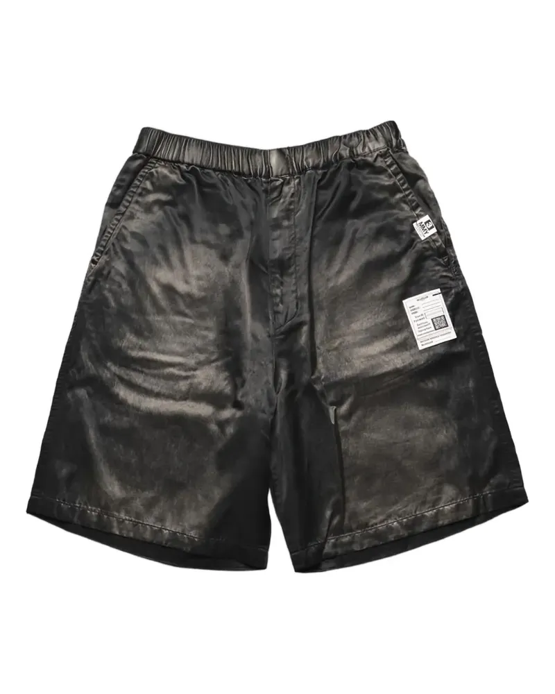 MIHARAYASUHIRO elastic-waistband satin shorts - Schwarz Schwarz