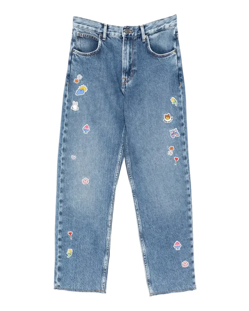 Mira Mikati sticker-patch jeans - Blau Blau
