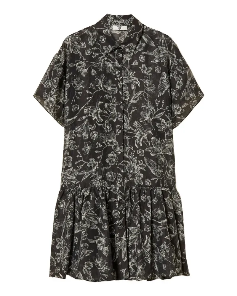 Twin-Set floral ruffled dress - Schwarz Schwarz