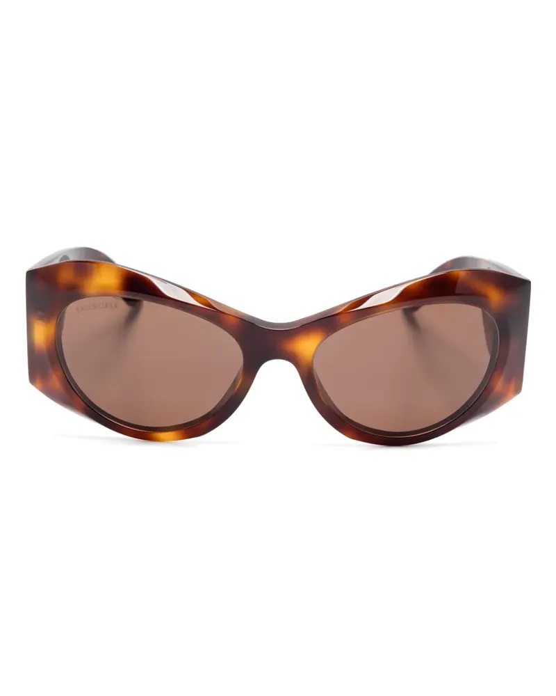 Balenciaga Sonnenbrille mit ovalem Gestell - Braun Braun