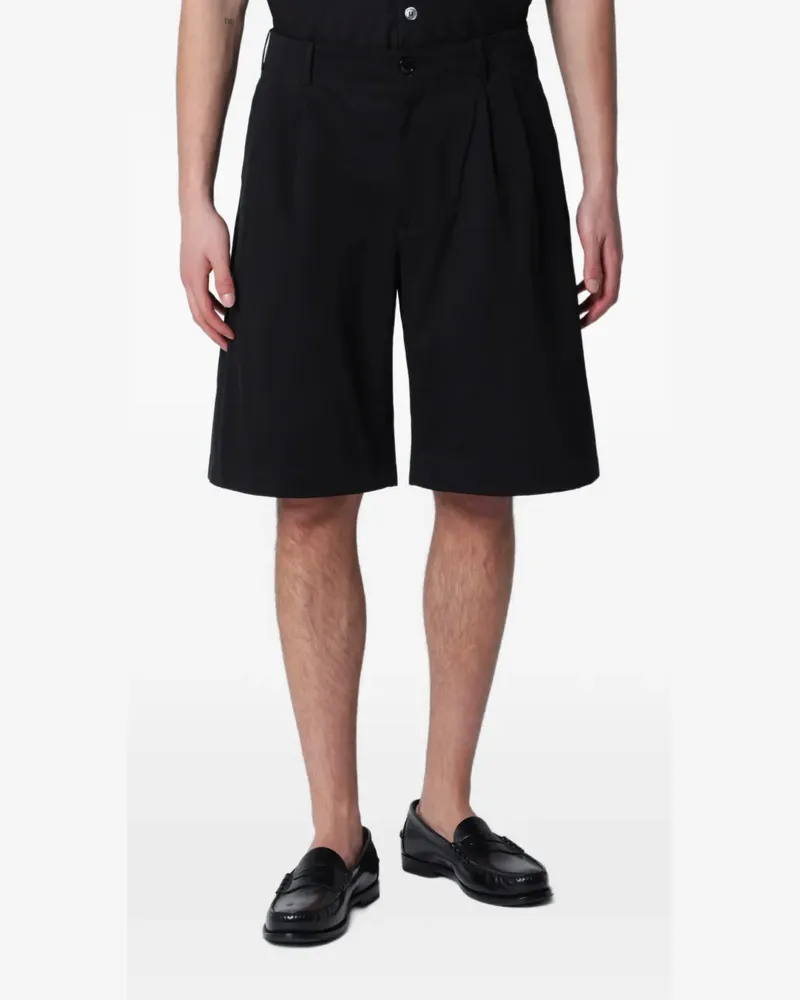 Our Legacy Ponte Shorts mit Falten - Schwarz Schwarz