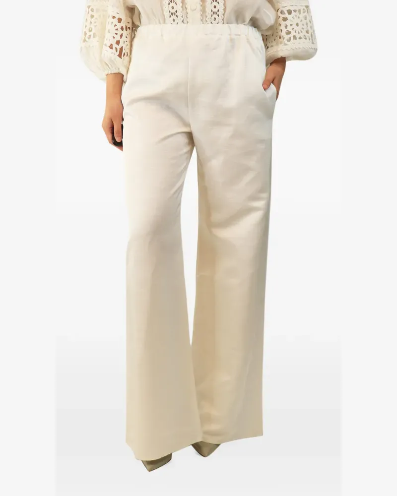 DESTREE elasticated wide-leg trousers - Nude Nude