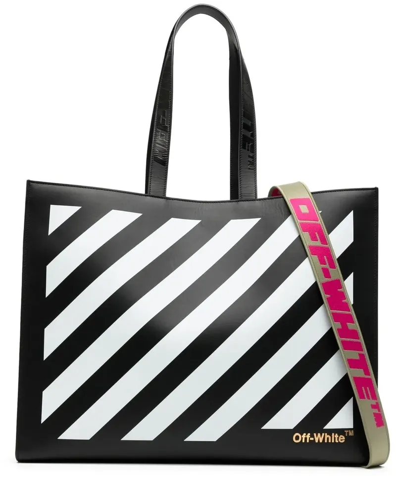 OFF-WHITE Diag Hybrid Shop 48 Handtasche - Schwarz Schwarz