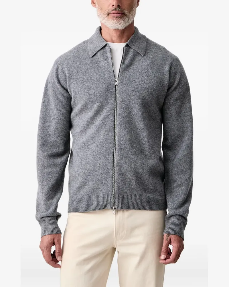 Lindbergh zip-up collared cardigan - Grau Grau