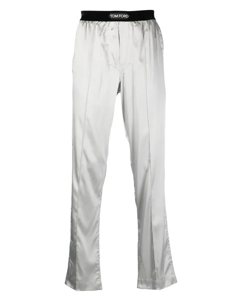 Tom Ford Lounge-Hose mit Logo-Bund - Grau Grau