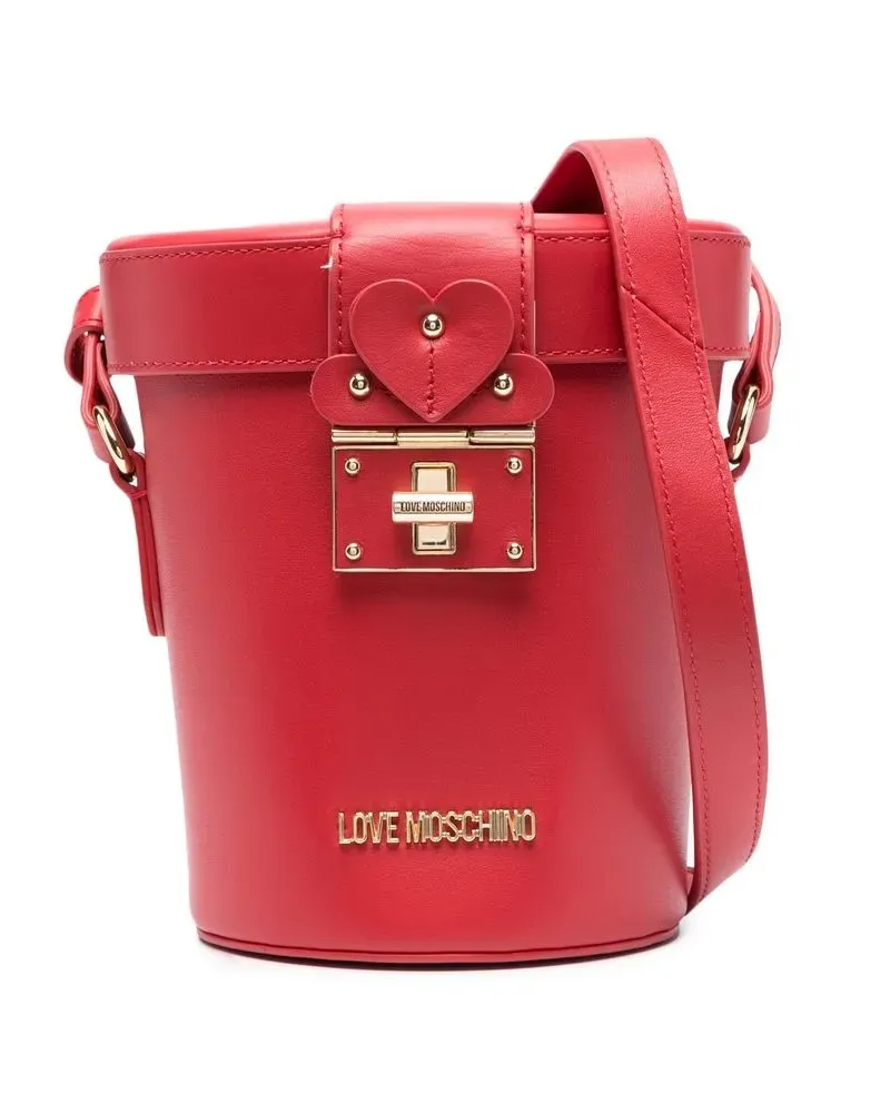 Moschino Beuteltasche mit Logo-Schild - Rot Rot