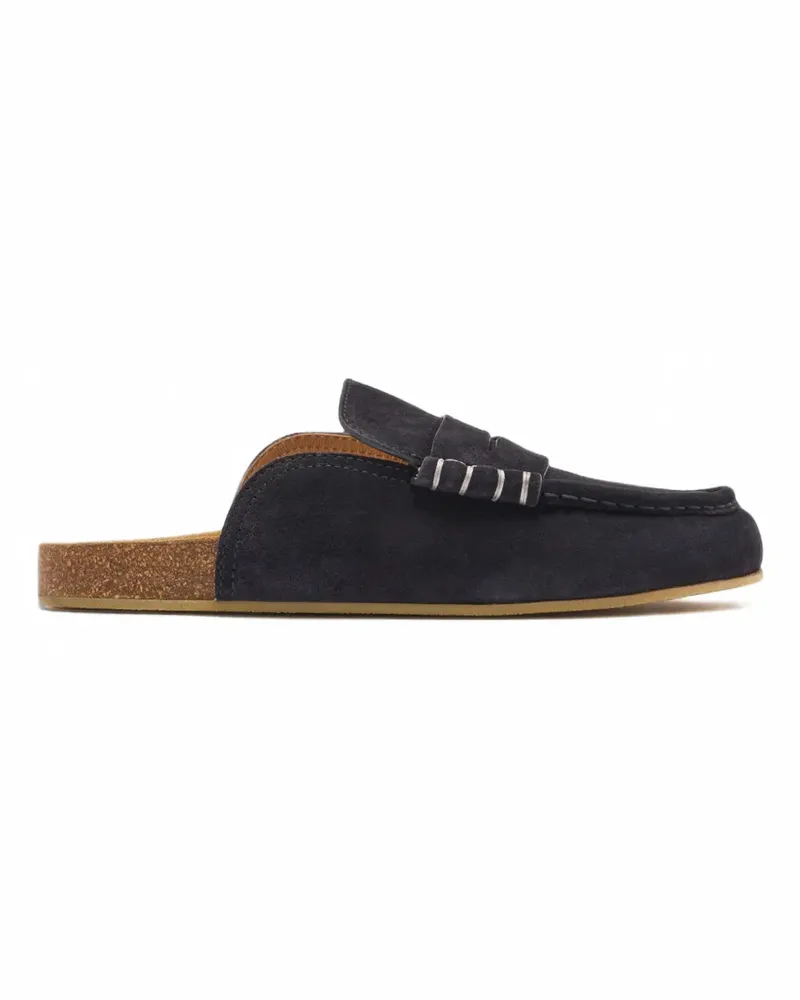 J.W.Anderson stitch-detail suede loafers - Blau Blau